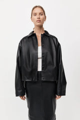 Cocoon Leather Jacket - Black