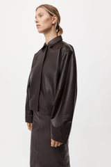 Cocoon Leather Jacket - Chocolate