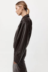 Cocoon Leather Jacket - Chocolate