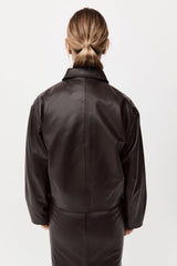 Cocoon Leather Jacket - Chocolate