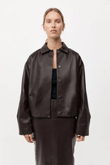 Cocoon Leather Jacket - Chocolate