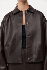Cocoon Leather Jacket - Chocolate