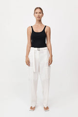 Organic Cotton Slim Scoop Tank - Jet Black