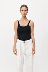 Organic Cotton Slim Scoop Tank - Jet Black