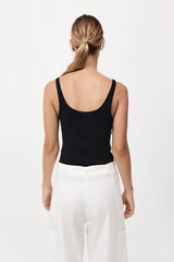 Organic Cotton Slim Scoop Tank - Jet Black