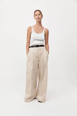 Organic Cotton Slim Scoop Tank - White