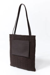 Lattice Contrast Tote - Coffee