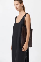 Lattice Contrast Tote - Coffee