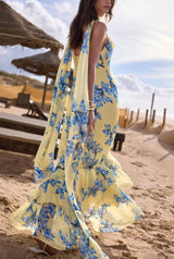 Cowl Maxi Dress - Yellow - BLVD