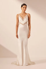 Cumulus Silk/Lace Dress - Ivory