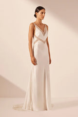 Cumulus Silk/Lace Dress - Ivory