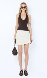 Ayla Halter Top - Dark Chocolate - BLVD