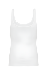 Organic Cotton Slim Scoop Tank - White