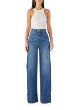 Ms. Onassis V-High Rise Wide Leg Jean - Medium Indigo
