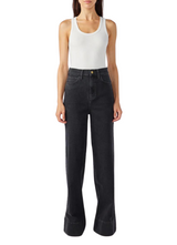 Ms. Onassis V-High Rise Wide Leg Jean - Loved Black