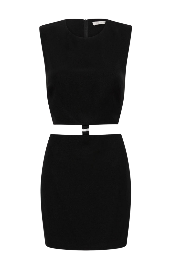 Clip Buckle Mini Dress - Black