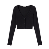 Cropped Cardigan - Black
