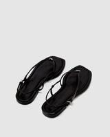 Halle Flat Sandal - Black