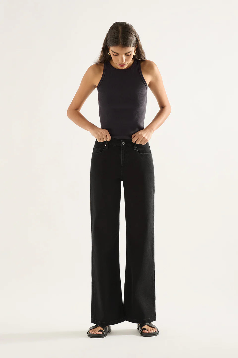 【Anyone more】Miya Black Blue Wash Denim Wide Pants Mia Luxe Soft Denim Pant – Z SUPPLY