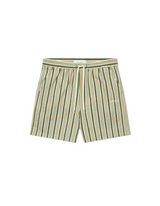 Stan Stripe Seersucker Swim Shorts - Olive/Thai