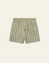 Stan Stripe Seersucker Swim Shorts - Olive/Thai