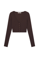 Cropped Cardigan - Espresso
