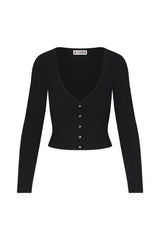 Cropped Cardigan - Black