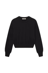 Cropped Crewneck Sweatshirt - Black - BLVD