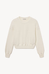 Cropped Crewneck Sweatshirt - Cream - BLVD