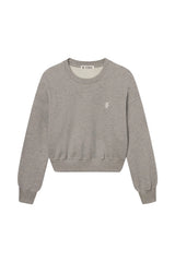 Cropped Crewneck Sweatshirt - Heather Grey - BLVD