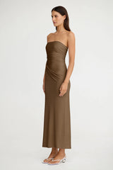 Coralie Strapless Dress - Chocolate