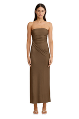 Coralie Strapless Dress - Chocolate