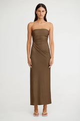 Coralie Strapless Dress - Chocolate