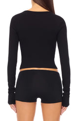 Cropped Cardigan - Black