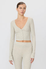 Cropped Cardigan - Oatmeal