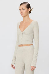 Cropped Cardigan - Oatmeal