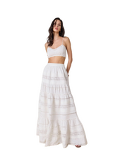 Tiered Maxi Skirt - White