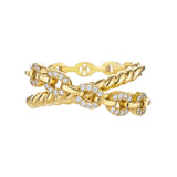Harmony Crossover Ring - Gold - BLVD