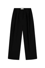 Relaxed Pleat Pants - Black - BLVD