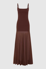 Sheer Silk Circle Hem Dress - Liqueur