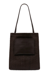 Lattice Contrast Tote - Coffee