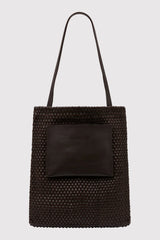 Lattice Contrast Tote - Coffee