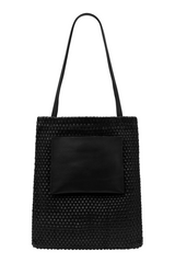 Lattice Contrast Tote - Black