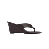 Stitch Detail Thong Wedge - Coffee - BLVD