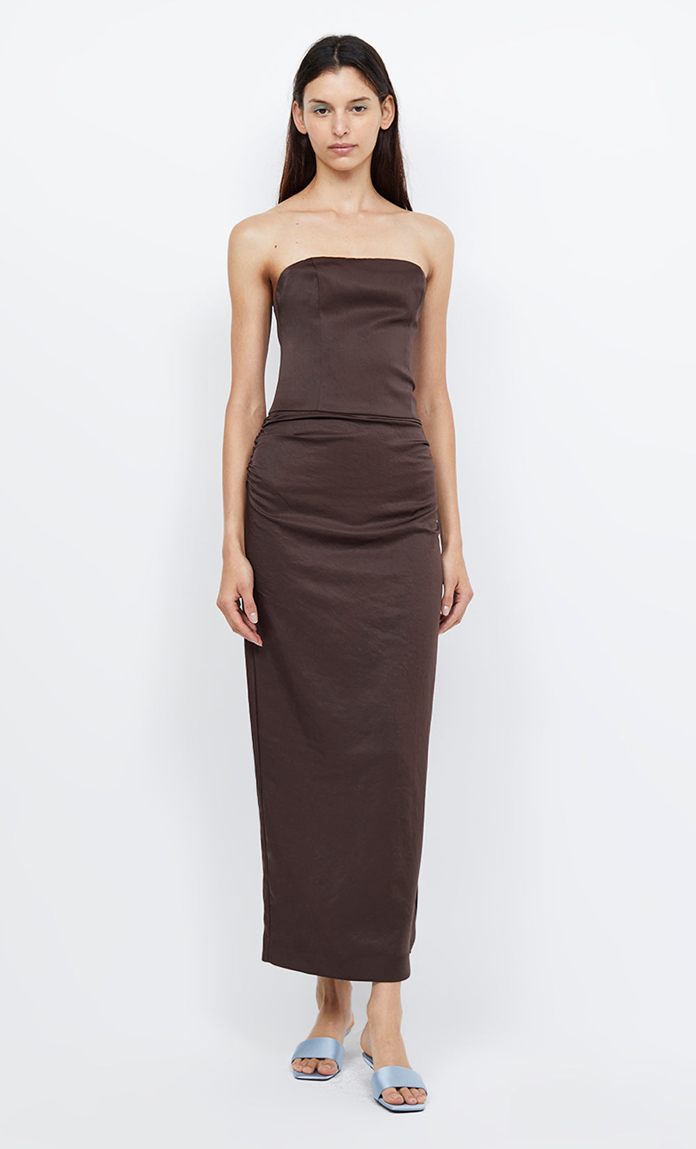 Jones Strapless Maxi Dress - Cocoa BLVD Jones Strapless Maxi Dress - Cocoa BLVD
