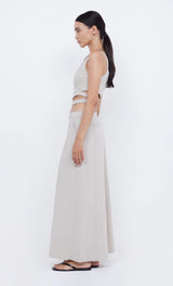 Hallie Wrap Crop Top - Cement