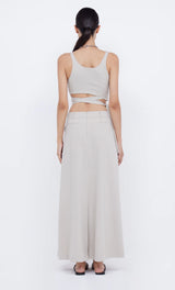 Hallie Wrap Crop Top - Cement