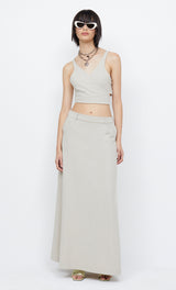 Hallie Wrap Crop Top - Cement