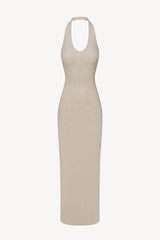 Halter Maxi Dress - Oatmeal
