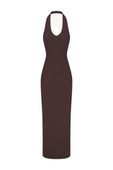Halter Maxi Dress - Espresso